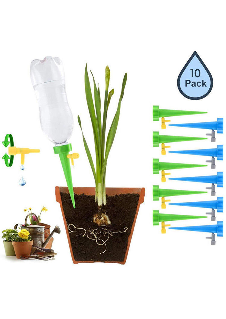 

10Pcs Automatic Watering Device Dripper with Adjustable Control Valve Switch in Multicolor. Size
