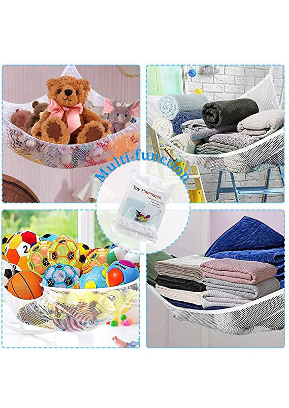 

House Organization Children Mesh Toy Net Organizer Hammock in White. Size