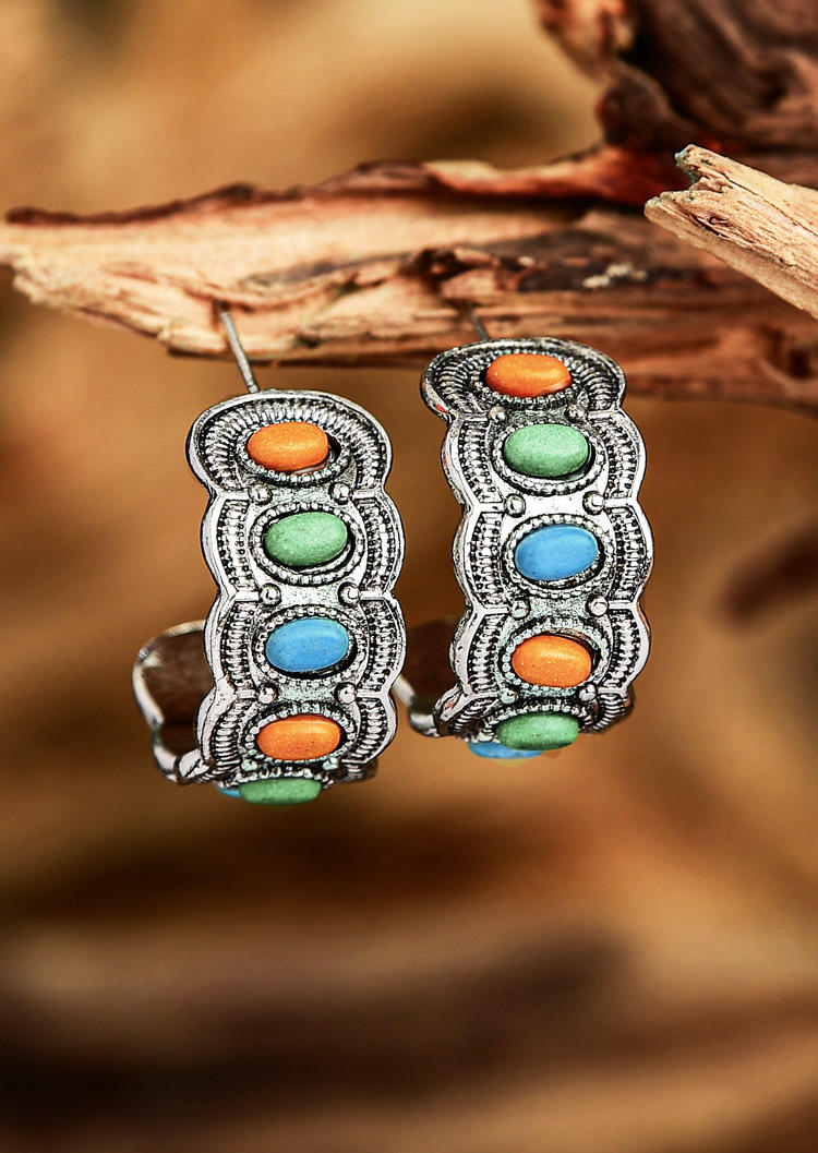 

Earrings Bohemian Alloy Turquoise Earrings in Multicolor. Size