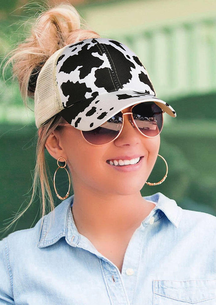 

Hats Cow Mesh Splicing Criss-Cross Baseball Cap in Coffee. Size