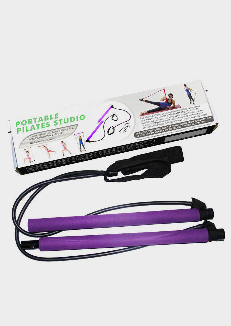 

Sport Product Portable Pilates Yoga Bar Kit with Resistance Band in Purple,Pink. Size