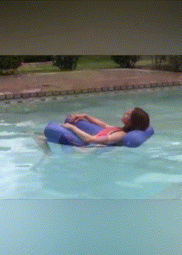 Foldable Inflatable Pool Float Sofa Water Chair in Deep Blue. Size: One Size