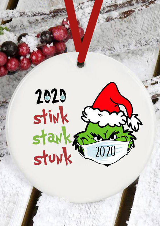 

Christmas Decoration Christmas Hat Grinch 2020 Stink Stank Stunk Hanging Ornament in Multicolor. Size