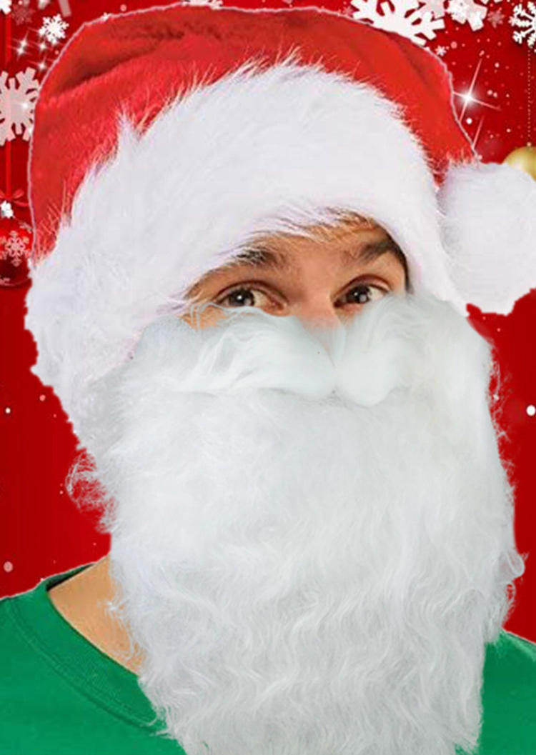 Christmas Decoration Christmas Santa Beard Breathable Reusable Mouth Shield in White. Size: One Size