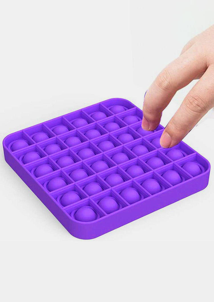 

Bubble Game Push Pop Silicone Sensory Fidget Toy in Purple. Size
