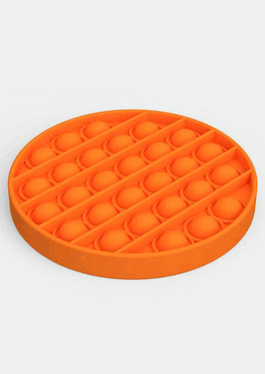 

Bubble Game Push Pop Silicone Sensory Fidget Toy in Orange. Size