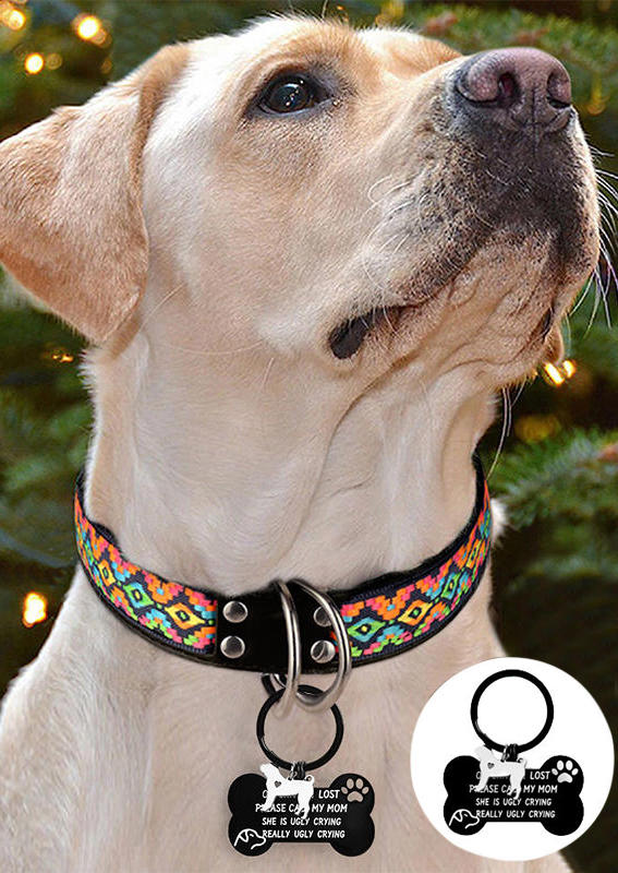 

Pet Products Funny Hollow Out Paw Letter Pet Dog Tag in Black. Size