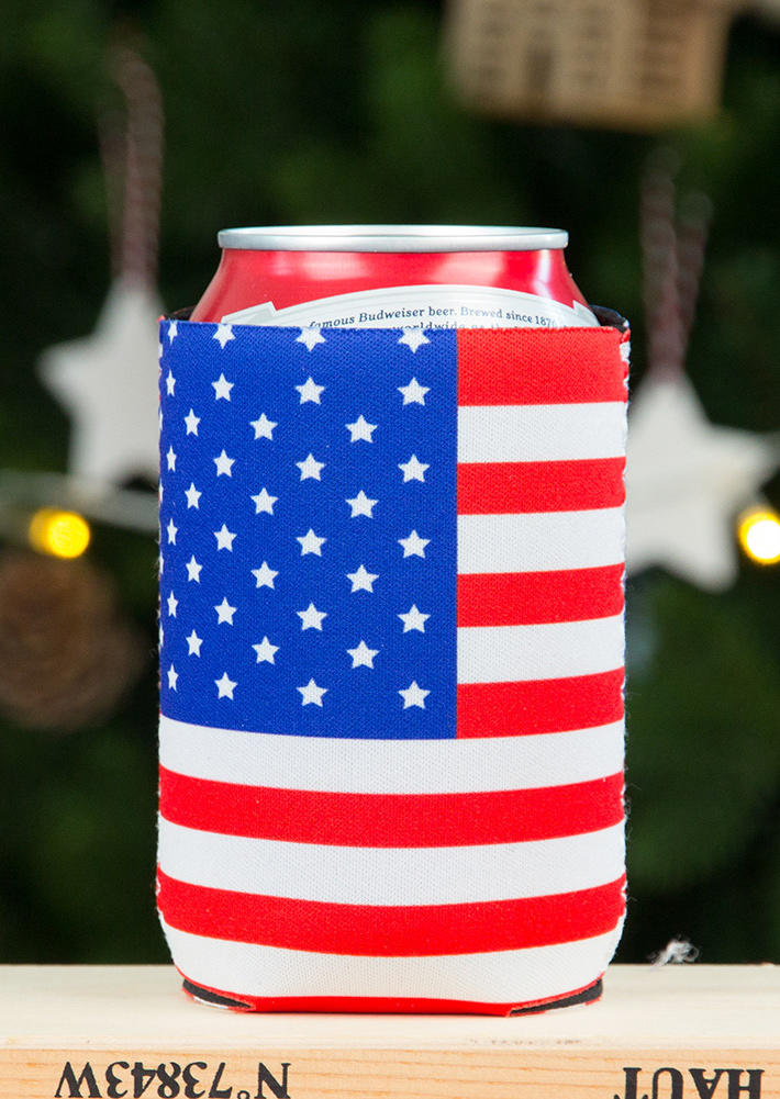 

Cool Gadgets American Flag Star Striped Can Bottle Cooler Sleeve Cover in Multicolor,Royal Blue. Size