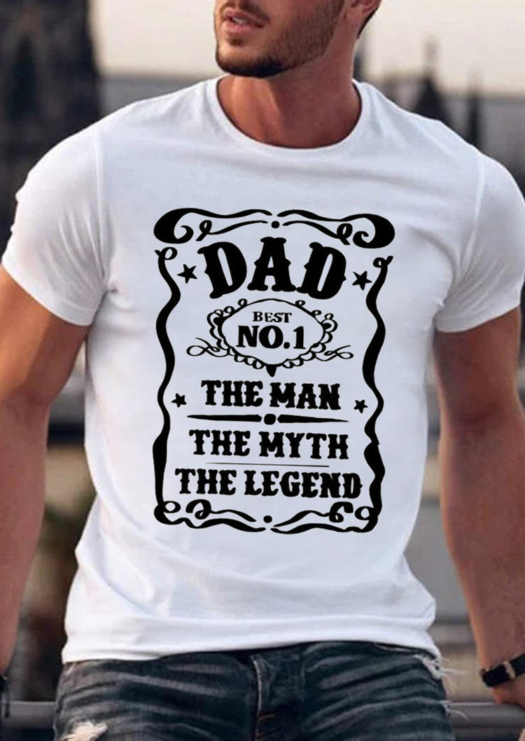 

T-shirts Tees Men Dad Best No.1 Father' Day T-Shirt Tee in White. Size: L,M,,XL