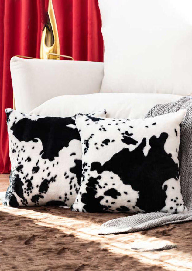 

Pillowcase Cow Warm Plush Pillowcase without Pillow in Coffee. Size