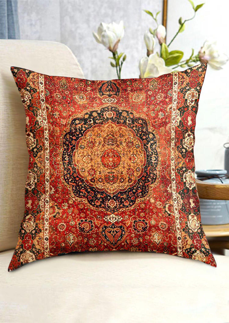 

Pillowcase Ethnic Style Rug Pattern Pillowcase without Pillow in Orange. Size