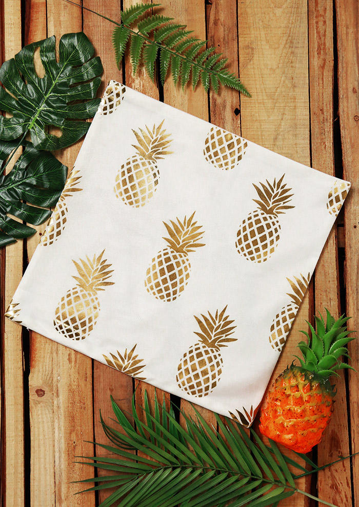 

Pillowcase Pineapple Decorative Cushion Cover Pillowcase without Pillow in White. Size