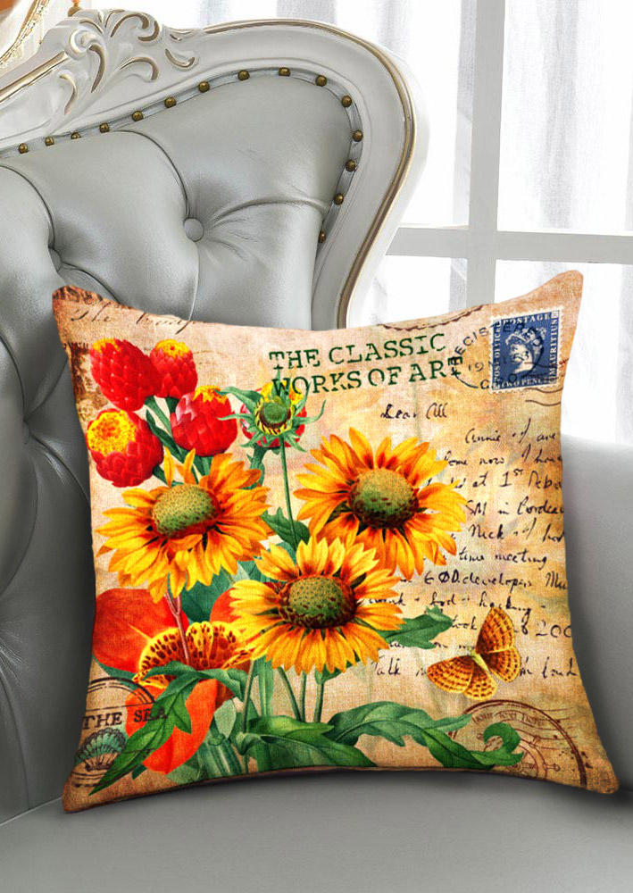 

Pillowcase Sunflower Leaf Pillowcase without Pillow in Multicolor. Size