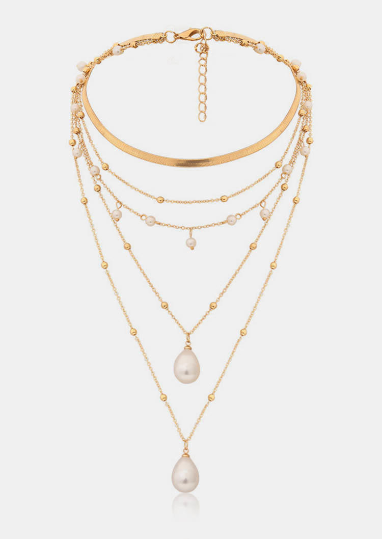 

Necklaces Baroque Pearl Multi-Layered Pendant Necklace in Gold. Size
