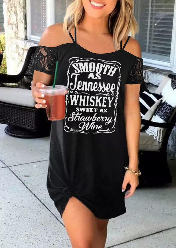 

Mini Dresses Smooth As Tennessee Whiskey Lace Cold Shoulder Mini Dress in Black. Size