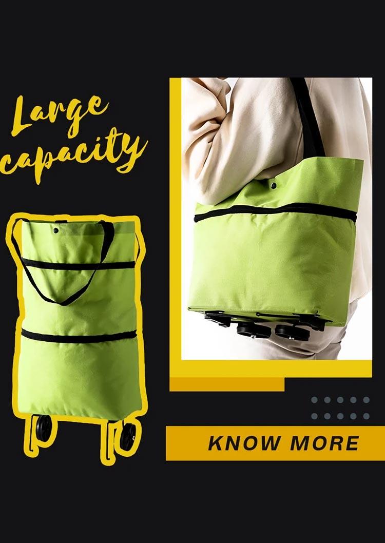 

Handbag Foldable Reusable Rolling Shopping Bag in Green,Orange. Size