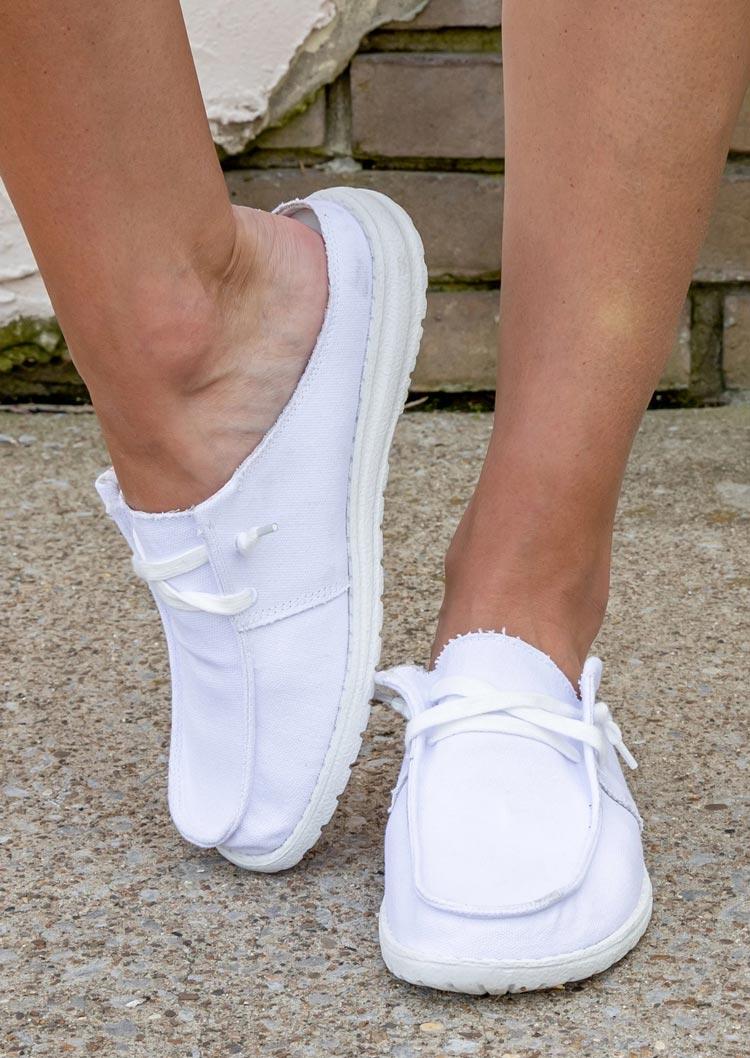 round toe white sneakers