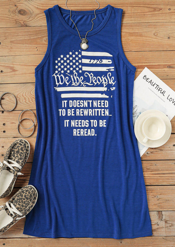 

Mini Dresses American Flag 1776 We The People Mini Dress in Blue. Size