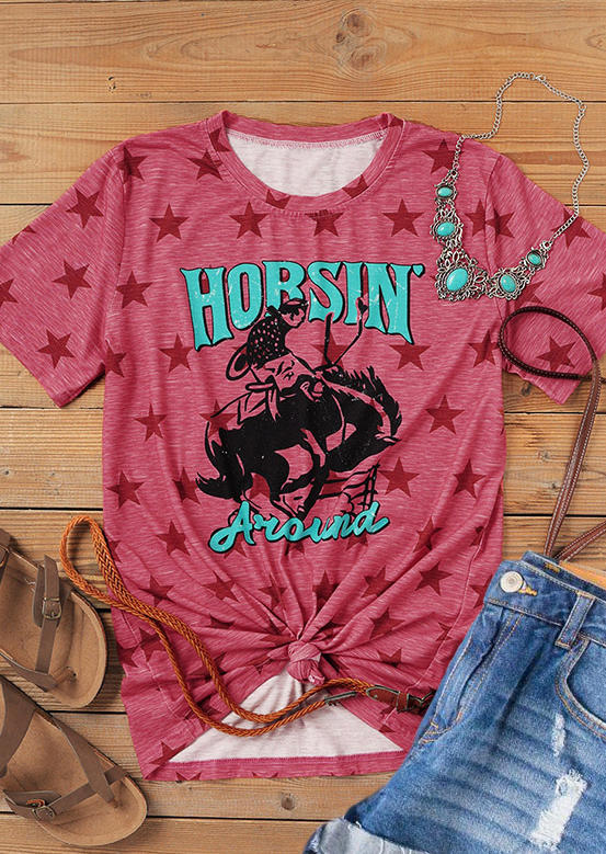 

T-shirts Tees Horsin' Around Star T-Shirt Tee in Plum. Size