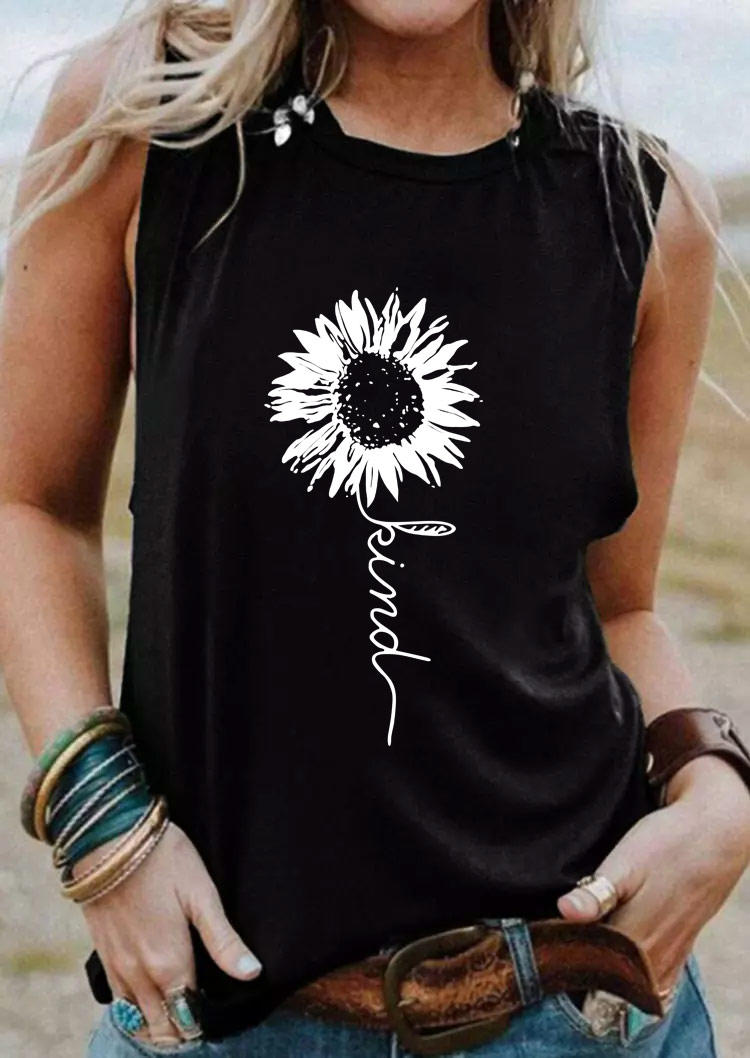 

Tank Tops Sunflower Kind Sleeveless Tank Top in Black. Size