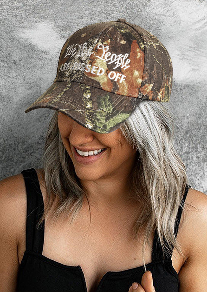 

Hats Camouflage We The People Are Pissed Off Embroidery Baseball Cap in Camouflage. Size