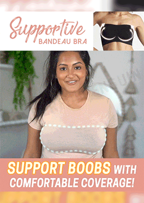 

Bras Breathable Strapless Padded Bandeau Bra in Black. Size