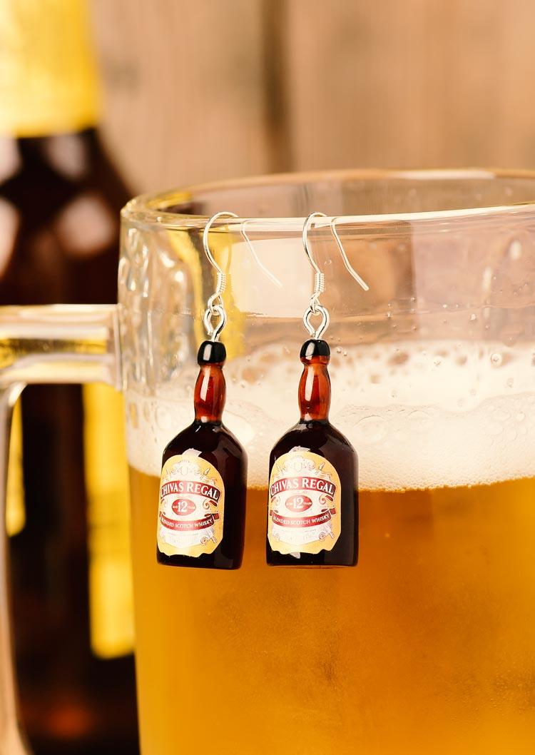 

Earrings Creative Corona Beer Bottle Pendant Earrings in Brown. Size