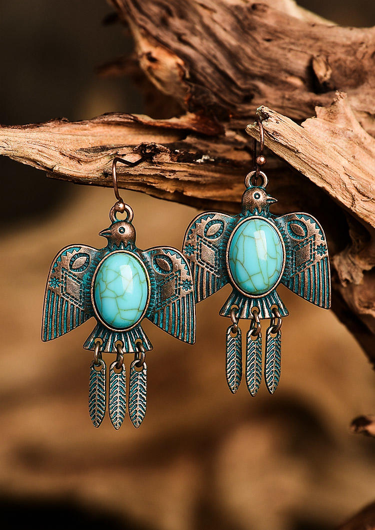 

Earrings Vintage Turquoise Thunderbird Earrings in Cyan. Size