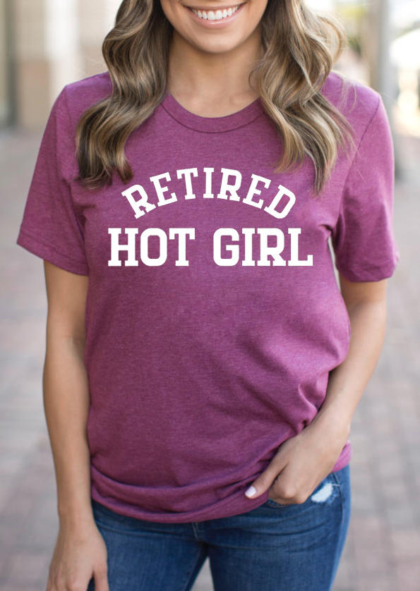 Retired Hot Girl O Neck T Shirt Tee Plum Fairyseason