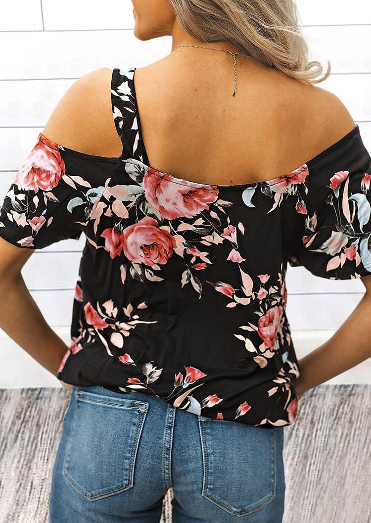

Blouses Floral Cold Shoulder Blouse in Multicolor. Size