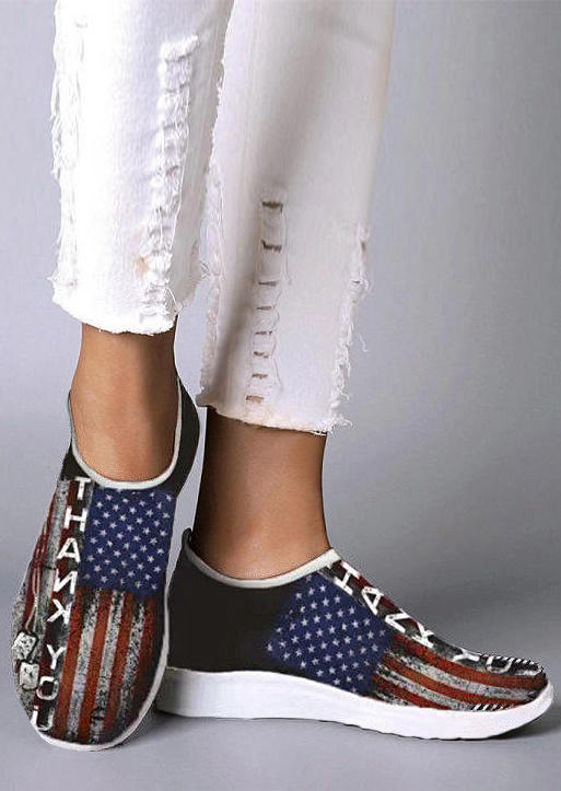 

Sneakers American Flag Star Striped Slip On Sneakers in Multicolor. Size: ,38,39,40,41