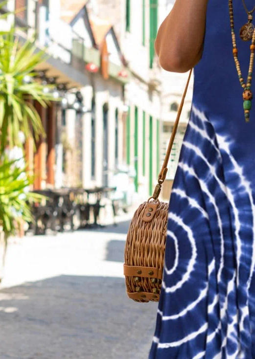 

Maxi Dresses Tassel Tie Dye Sleeveless Maxi Dress in Blue. Size: ,XL