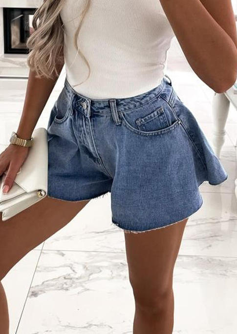 jean shorts with zipper pockets