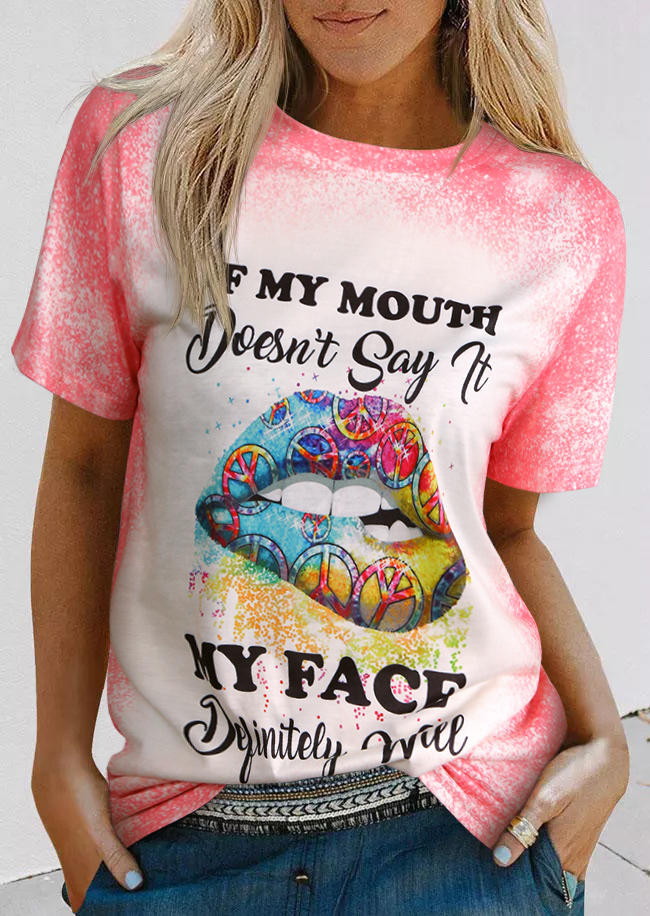 

T-shirts Tees If My Mouth Doesn't Say It My Face Definitely Will T-Shirt Tee in Pink. Size