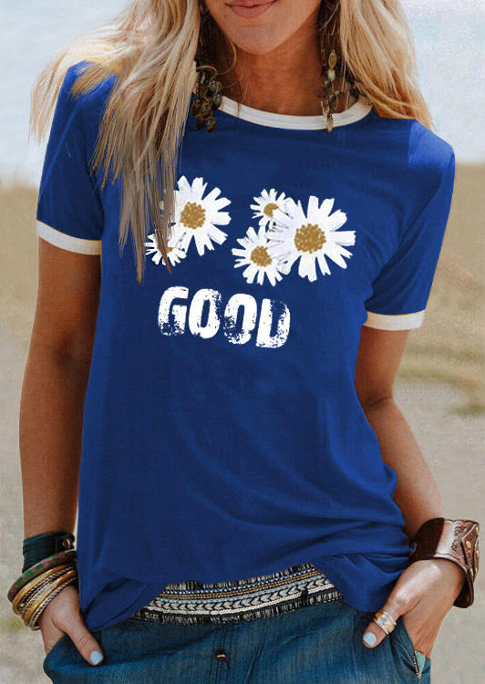 

T-shirts Tees Good Daisy Short Sleeve T-Shirt Tee in Blue. Size: ,M,L,XL