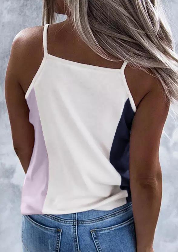 

Tank Tops Color Block American Star V-Neck Strap Camisole in Multicolor. Size