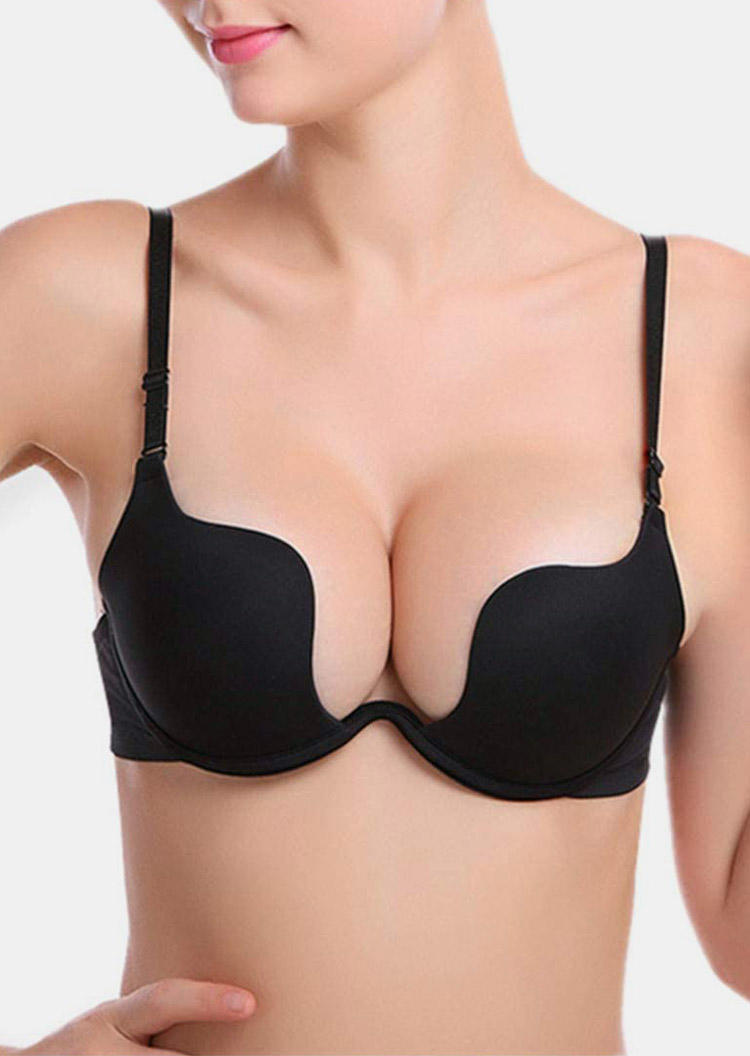 

Bras Multi-Way Padded Push Up Plunge Bra in Black. Size: ,75B,80B,85B
