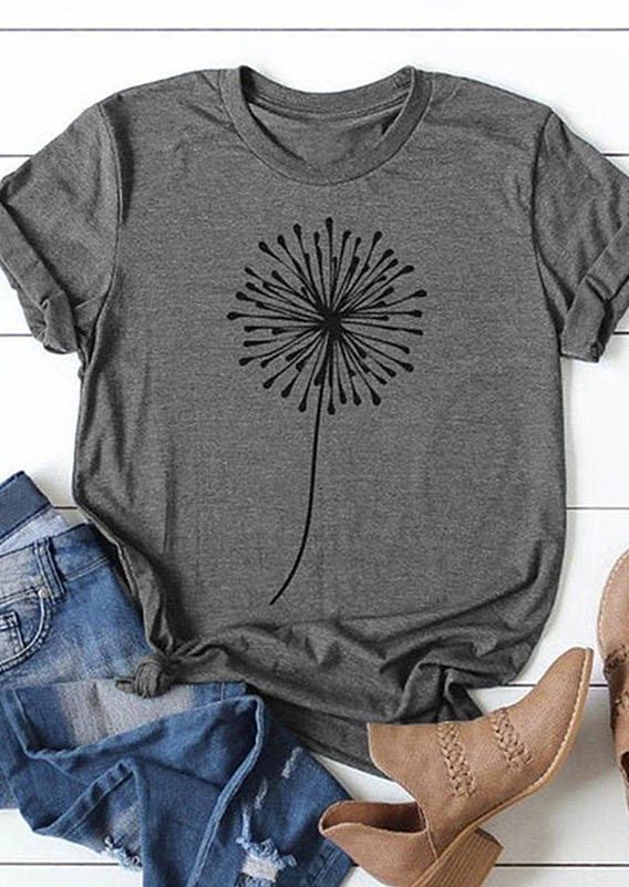 

T-shirts Tees Dandelion O-Neck T-Shirt Tee in Gray. Size
