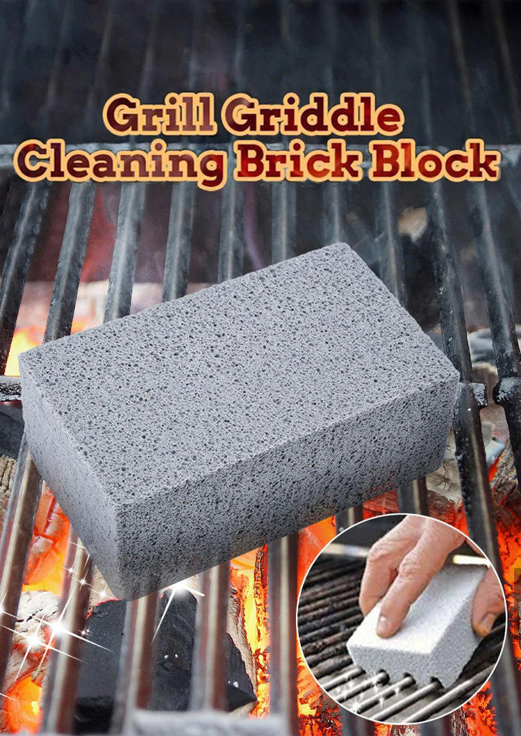 

Tools 2Pcs Grill Griddle Cleaning Brick Block in Gray. Size