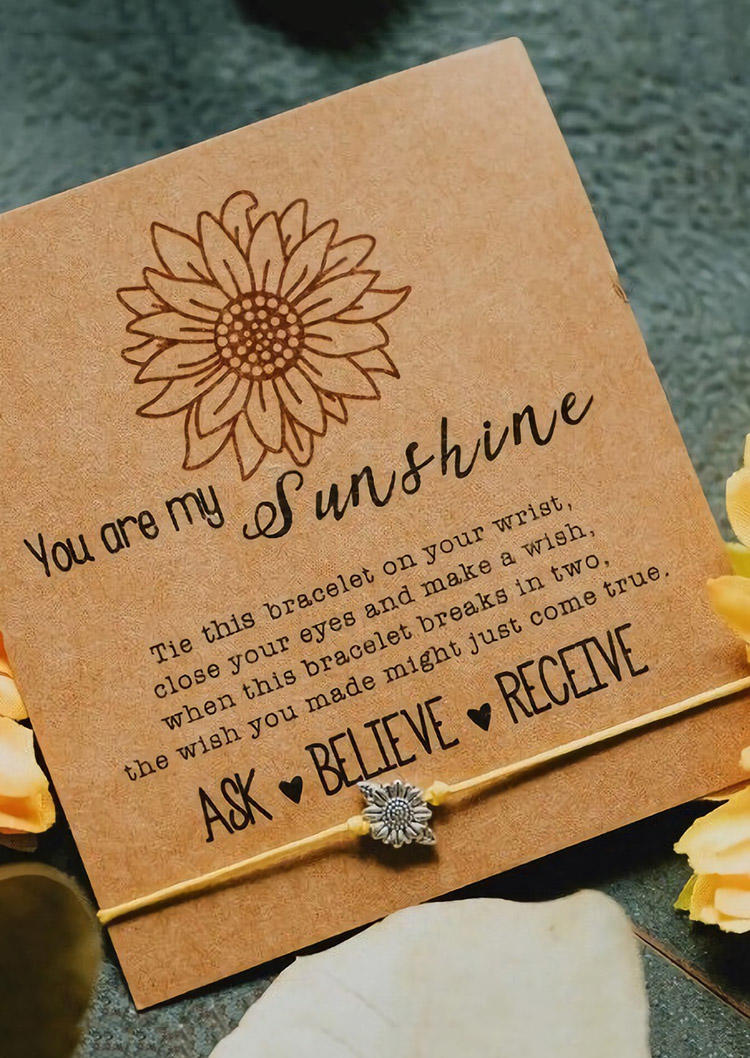 

Bracelet You Are My Sunshine Sunflower Adjustable Bracelet in Silver. Size