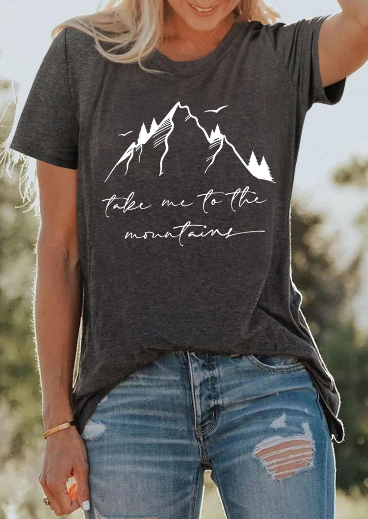 

T-shirts Tees Take Me To The Mountain T-Shirt Tee in Dark Grey. Size