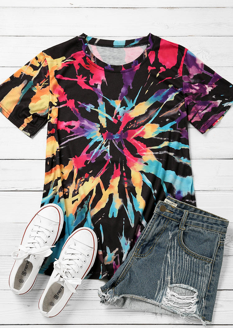 

T-shirts Tees Reverse Tie Dye Rainbow T-Shirt Tee in Multicolor. Size: ,M,L