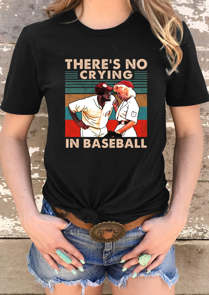 

T-shirts Tees There's No Crying In Baseball T-Shirt Tee in Black. Size