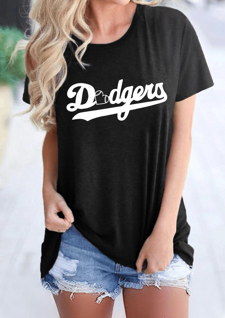 

Dodgers Baseball Short Sleeve T-Shirt Tee - Black, 509585