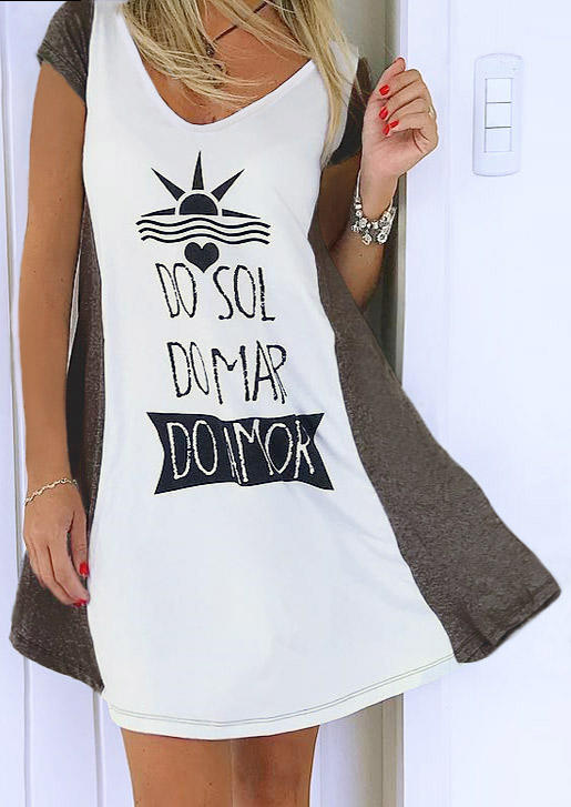 

Mini Dresses Color Block Do Sol Do Mar Do Amor Sun Heart Mini Dress in White. Size: ,M,L,XL