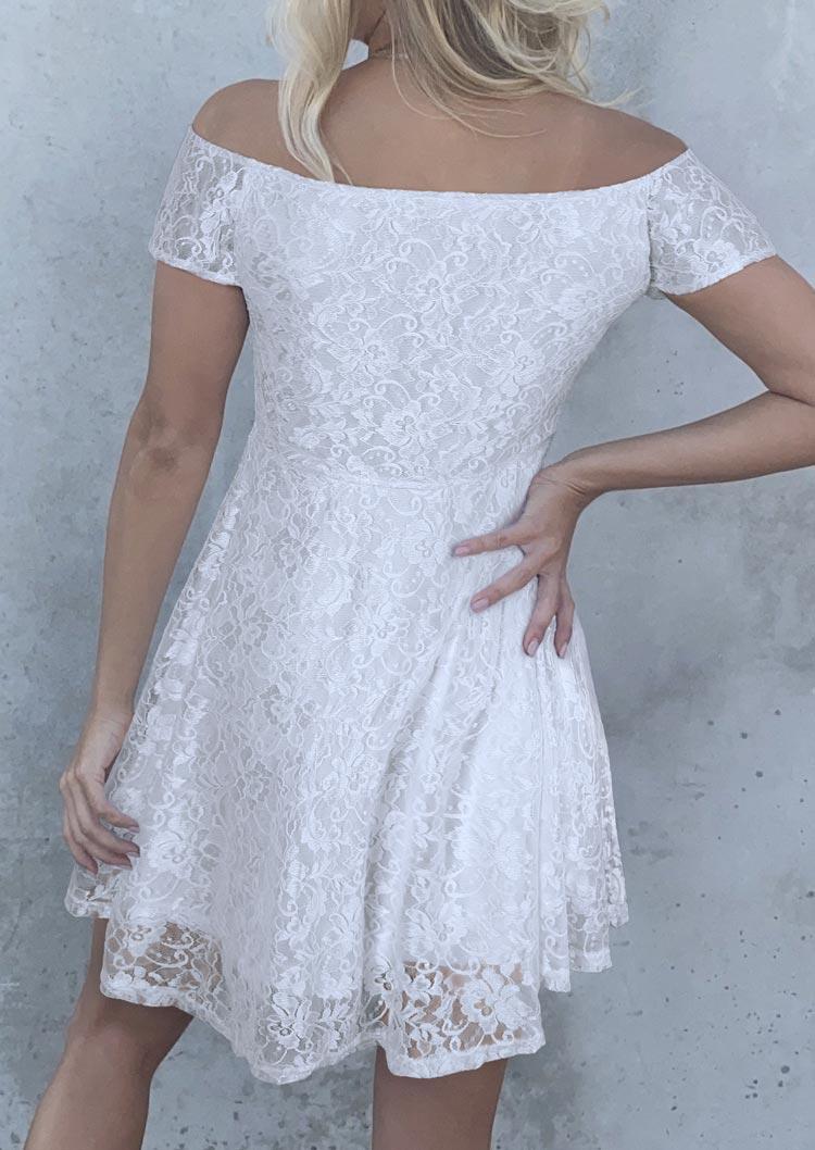 Lace Off Shoulder Mini Dress - White