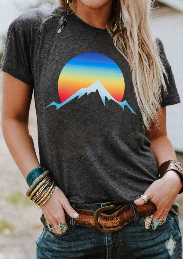 

T-shirts Tees Mountain Sunset T-Shirt Tee in Dark Grey. Size