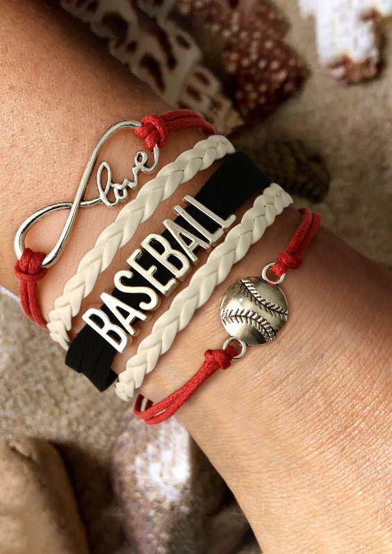 

Bracelet Love Baseball Wide Braided Bracelet in Silver. Size