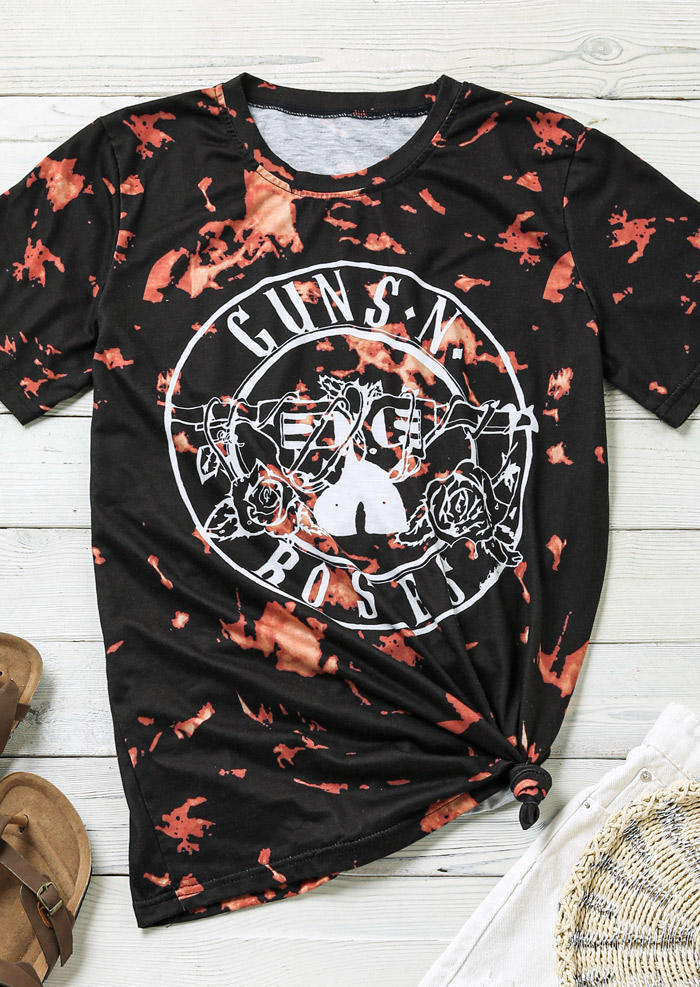 

T-shirts Tees Tie Dye Guns N Roses T-Shirt Tee in Multicolor. Size