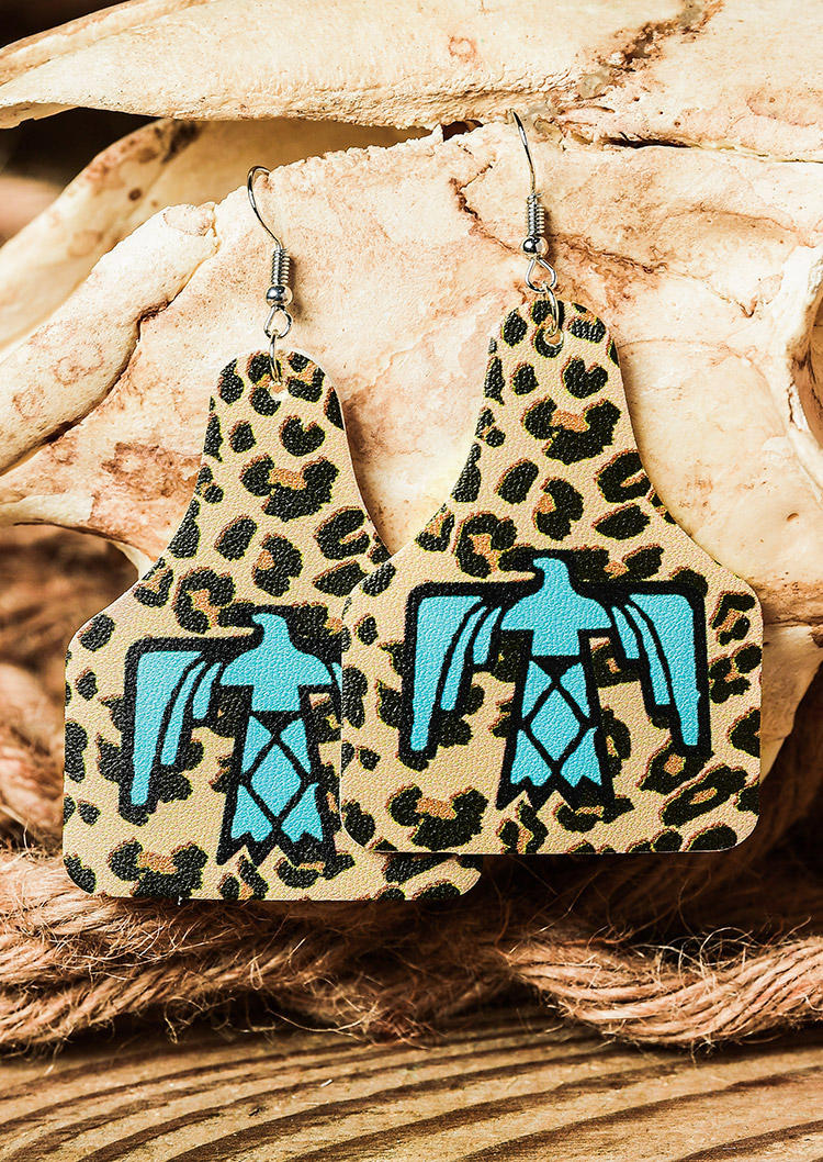 

Earrings Leopard Turquoise Leather Earrings in Pattern2. Size